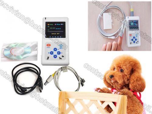 Handheld veterinary pulse oximeter cms60d-vet with tongue spo2 probe+pc software for sale