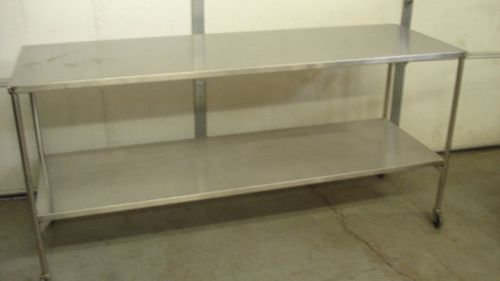 Stainless steel instrument table with shelf 72&#034; x 24&#034; x 34&#034; for sale