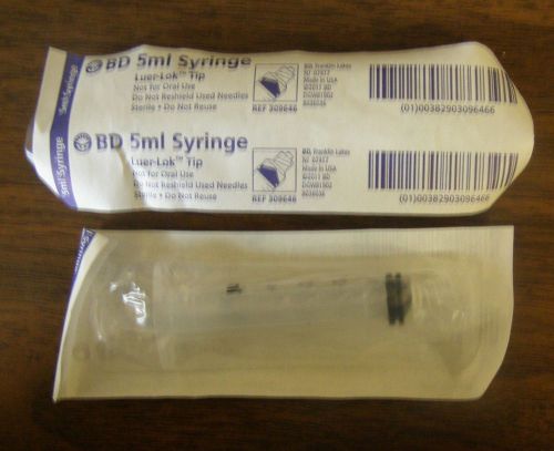 BD 309646 Syringe, 5ml with Luer-Lok Tip (Lot of 25)