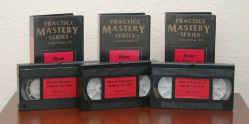 Educate Patient COMMITMENT to HEALTH 3 VHS Singer, D.C. Practice Mastery SUCCESS