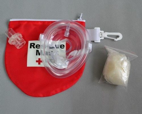 2pcs/lots cpr mask/cpr face shield with disposable gloves res-cue mask for aed for sale