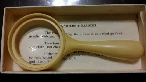 Vintage, aspheric cataract hand reader made in england 1940&#039;s, lens size 1.96in for sale