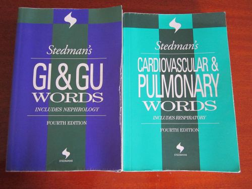 Medical Transcription Word Books, bundle of 2 Stedman&#039;s, GI/GU, Cardiology/Pulmo