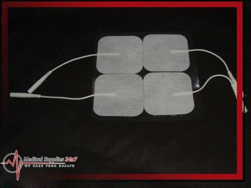 (4 Pcs) Square Tens Machines Replacement Electrode Pads Reusable Self Adhesive
