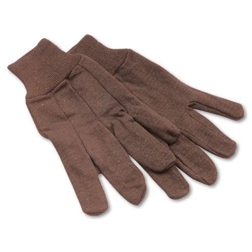 Boardwalk 9 Jersey Knit Wrist Clute Gloves, One Size Fits Most, Brown, 12 Pairs