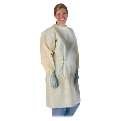 Medline medium weight multi-ply isolation gowns - 100 / case - yellow for sale