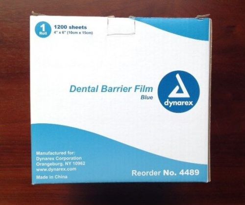 Dynarex dental barrier film blue 1200/bx #4489 new in box 4&#034;x6&#034; tattoo for sale