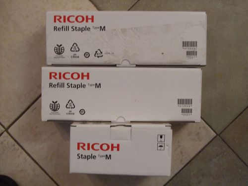 2 BOXES RICOH REFILL STAPLES AND 1 BOX RICOH STAPLE  TYPE M