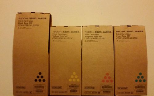 Ricoh Savin Lanier Print Cartridge C7501/C9075/LD375C - Genuine, Fresh - 4 CMYK