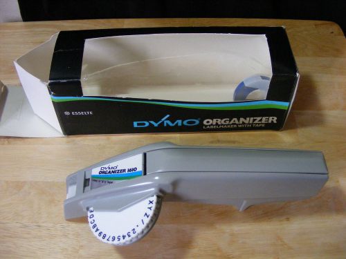Vintage Dymo 1610 Organizer Label Maker w/ 2 Rolls of Tape &amp; Box ~ 1/4&#034; &amp; 3/8&#034;