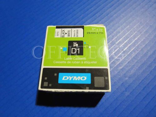 Dymo 53713 Label Machine Tape, 1 In, Black on White
