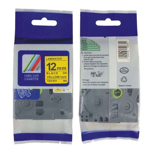 Nextpage Label Tape TZe-631  black on yellow 12mm*8m compatible for GL100, PT200