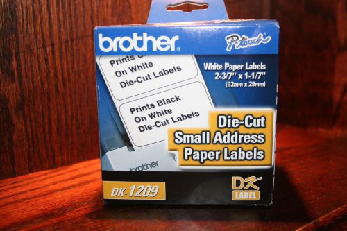 Brother dk1209 p-touch small address labels, 1-1/7&#034;x2-3/7&#034;, 800 labels/rl, white for sale