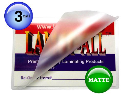 Qty 500 matte business card laminating pouches 3 mil 2-1/4 x 3-3/4 by lam-it-all for sale