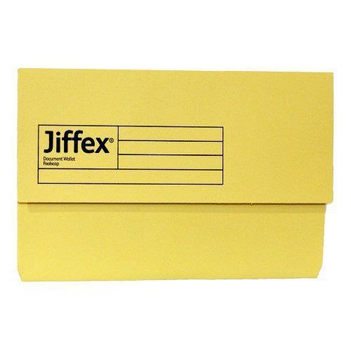 Rexel Jiffex Foolscap Document Wallet Yellow (Pack of 50)