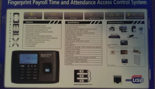NEW Bioelectronix X-180 Fingerprint Employee Time Clock