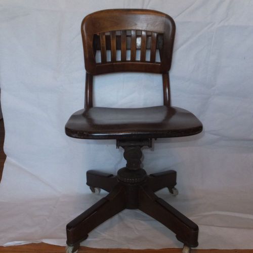 Solid Wood Office Desk Chair, Industrial Steampunk,Adjustable Vintage Sikes