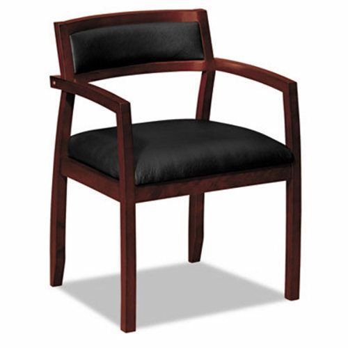 Basyx Wood Chair with Leather Seat/Upholstered Back, Mahogany (BSXVL852NST11)
