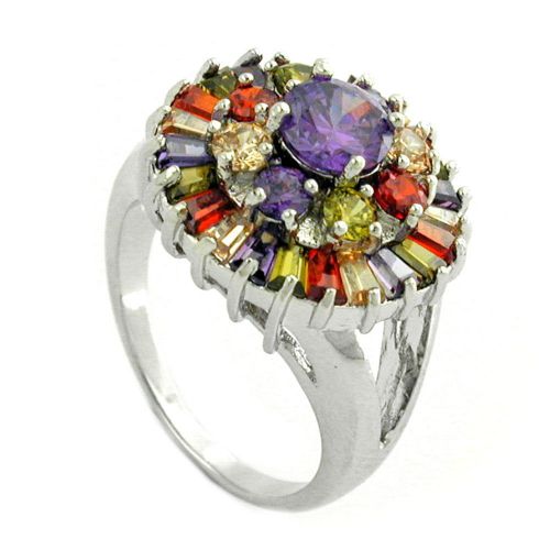 Ring cubic zirconia multi-colour 01214-60 - buy 1 get 1 free offer for sale