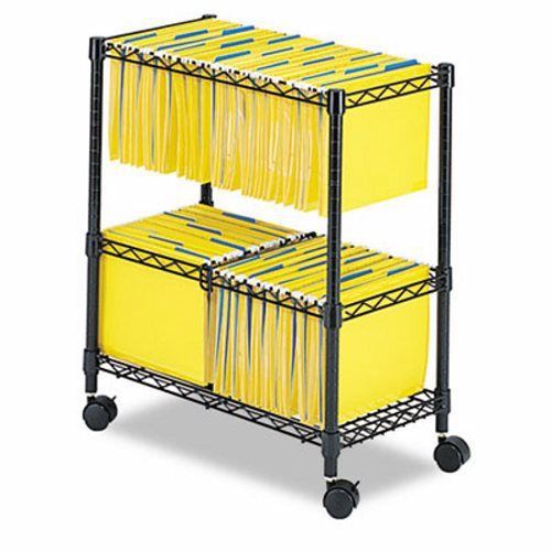 Safco two-tier rolling file cart, 25-3/4w x 14d x 29-3/4h, black (saf5278bl) for sale