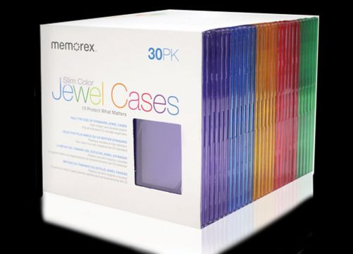CD/DVD Jewel Cases 30PK Memorex 5 colors