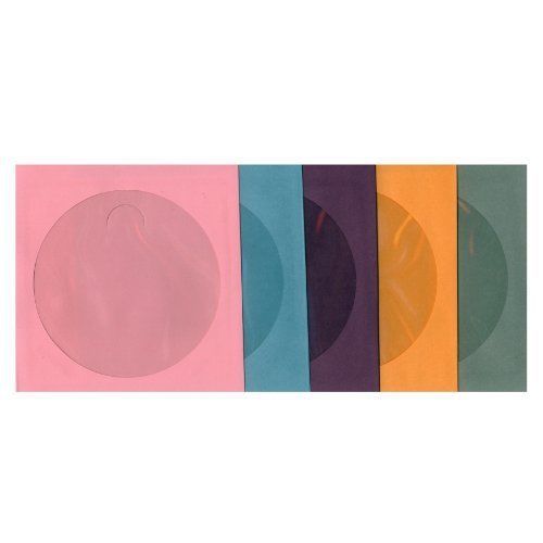 Asst. cd paper sleeves - pink  sky blue  purple  orange  gray - 100 sleeves for sale