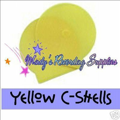 10 Pk Slim Yellow C Shell Clam Case CD DVD Jewel Cases