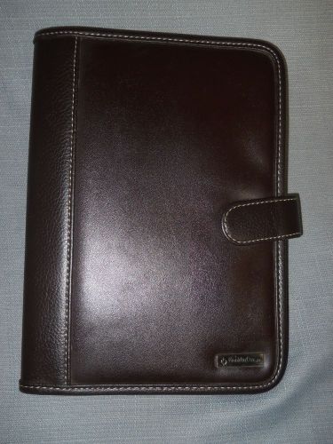 Classic size brown sim. leather franklin covey padded wire bound planner cover for sale