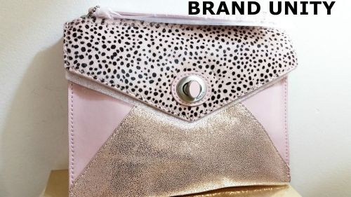 Mimco Leather Fiction Envelope Pouch Holder Blossom Pink BNWT