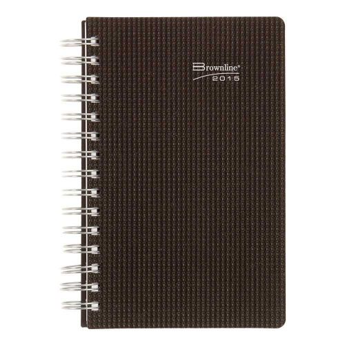 Brownline 8 X 5 Inches 2015 Duraflex Daily Planner with Twin-Wire, Black