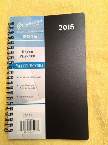 2015 Premium Weekly/Monthly Calendar Planner  Gregorian   8 x 5 1/4  NEW BLACK