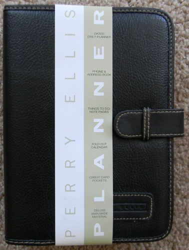 PERRY ELLIS Planner - NEW - Black - ORGANIZER, Agenda - New With $28 Price Tag