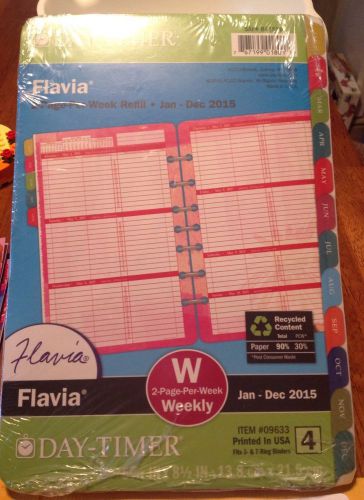 Daytimer Flavia Calendar 2015 2Page Per Week Item No 09633 5 1/2 X 8 1/2 Refill