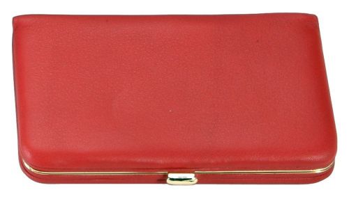 Top grain leather business card case with gold tone frame [id 392690] for sale