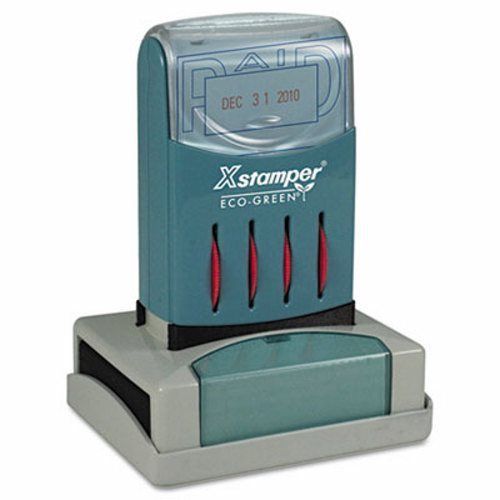 Xstamper Eco-green VersaDater Message Dater, PAID, Blue/Red (XST66210)