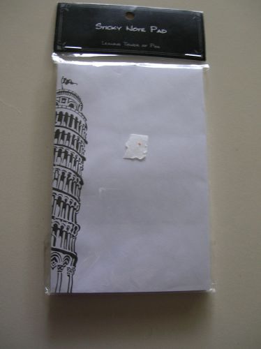 2 packages Leaning Tower of  Pisa sticky post it note pad approx 4 &#034; x 6 &#034; NIP