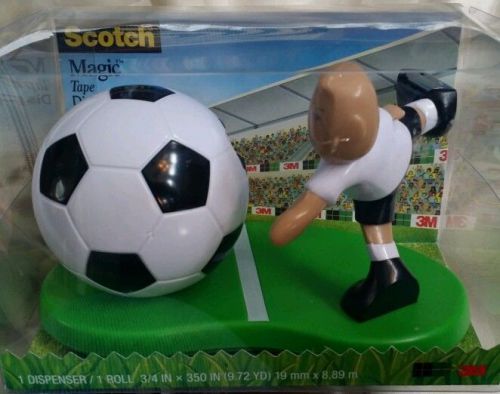 NEW Scotch Magic Tape Dispenser?Soccer Player ?Futbol?C35-Soccer Sports 3M?