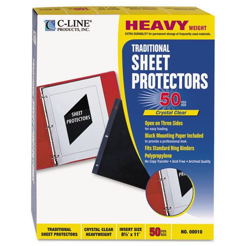 Traditional polypropylene sheet protector, heavyweight, 11 x 8 1/2, 50/bx for sale