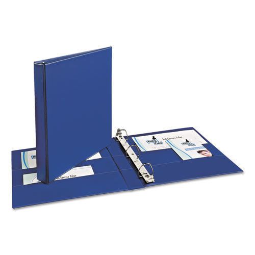 Durable Binder with Two Booster EZD Rings, 1&#034; Capacity, Navy Blue