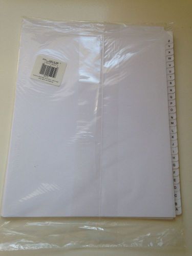 Non-punched Tabs Dividers, 26-Tab, A-Z, Letter, White 15 Sets For Spiral Binding