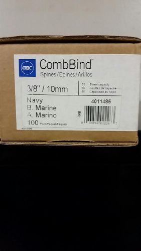 GBC 3/8&#034; Clear Binding Combs (10mm) Qty 100 *NEW*
