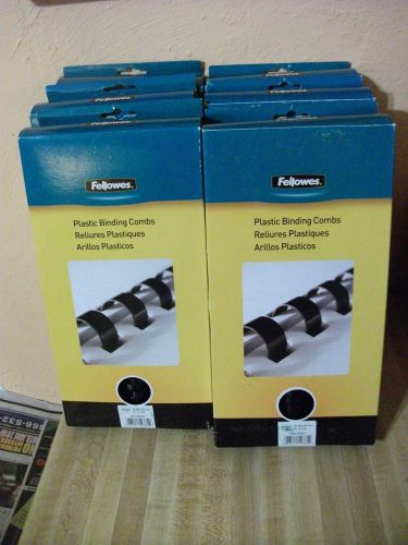 Lot of 6 Boxes Fellowes Black Plastic Binding Combs - 2&#034; - 10pk  Retail = $72