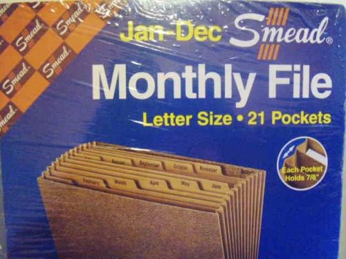 NEW* SMEAD JAN-DEC MONTHLY FILE LETTER SIZE 21 POCKETS UPC# 70487 STOCK# R217M