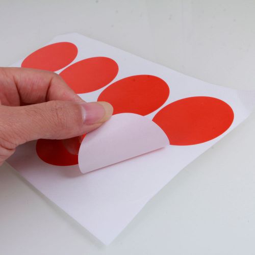 Sticker Circle Round Labels Color Big Red 50mm 15 Sheets / 120 Pcs