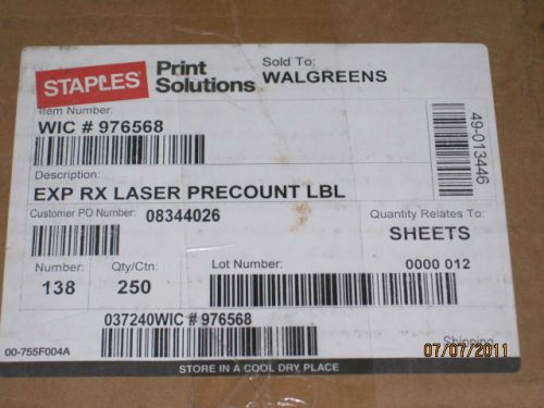 EXP RX Laser Precount Labels (Qty 250)