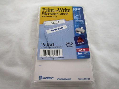 Print or Write File Folder Labels ~~ 20 Pages( 140 Labels) ~~ White ~~ Permanent
