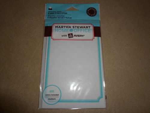 6 Martha Stewart Home Office Inkjet/Laser Removable Labels~NEW IN PACKAGE