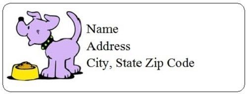 30 Personalized Cute Dog Return Address Labels Gift Favor Tags (dd7)