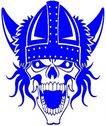 30 Custom Blue Viking Skull Personalized Address Labels