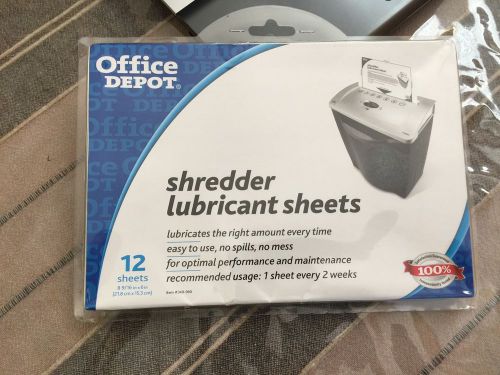 Paper shredder lubricant sheets 12 sheets - NEW